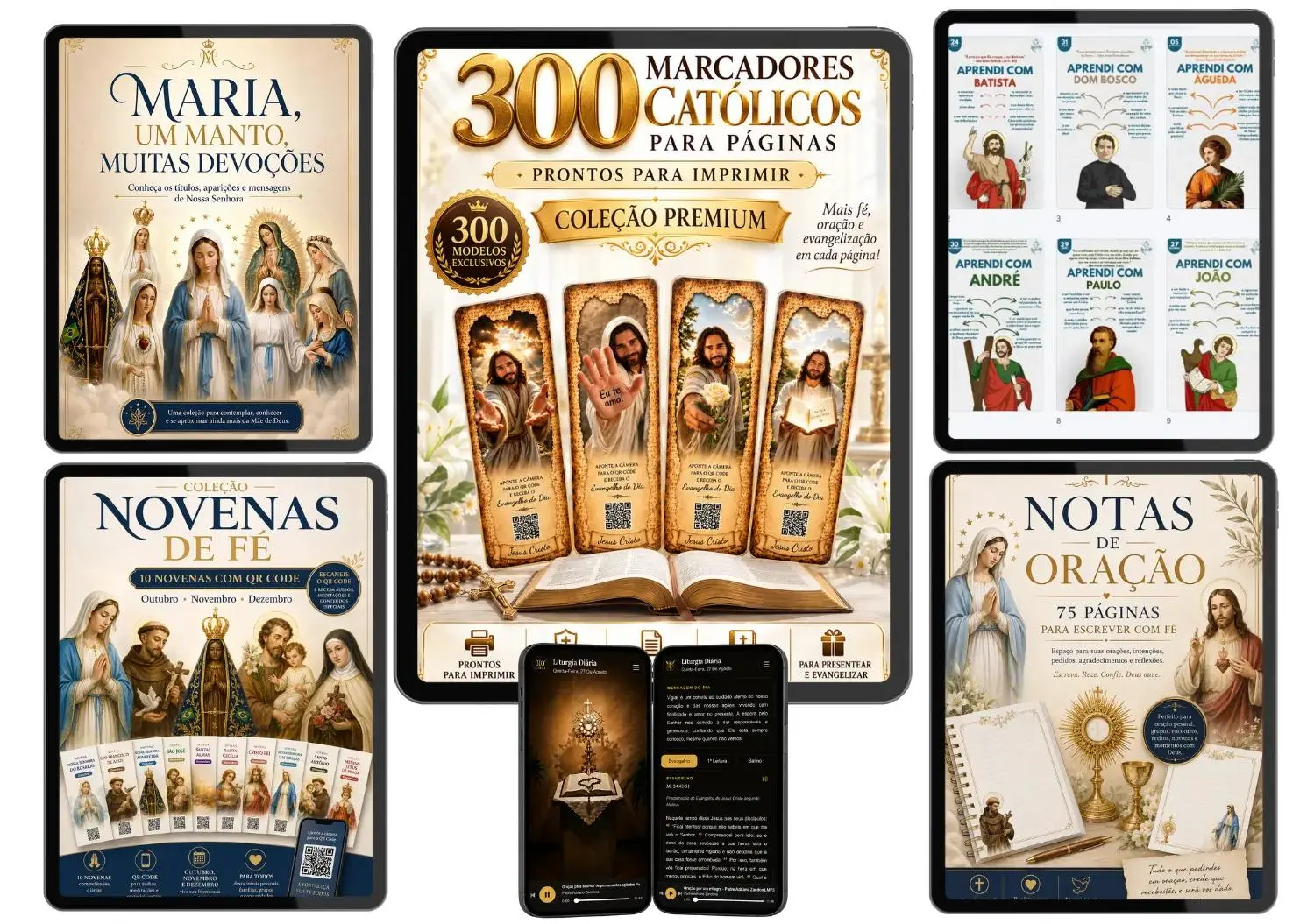 Kit completo com os marcadores e os materiais bônus